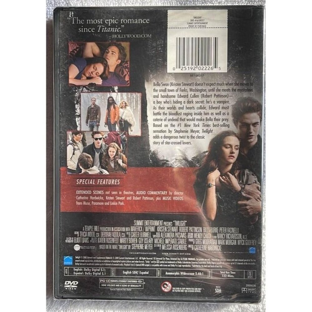 Twilight (DVD) Kristen Stewart, Robert Pattinson New - Picture 2 of 2
